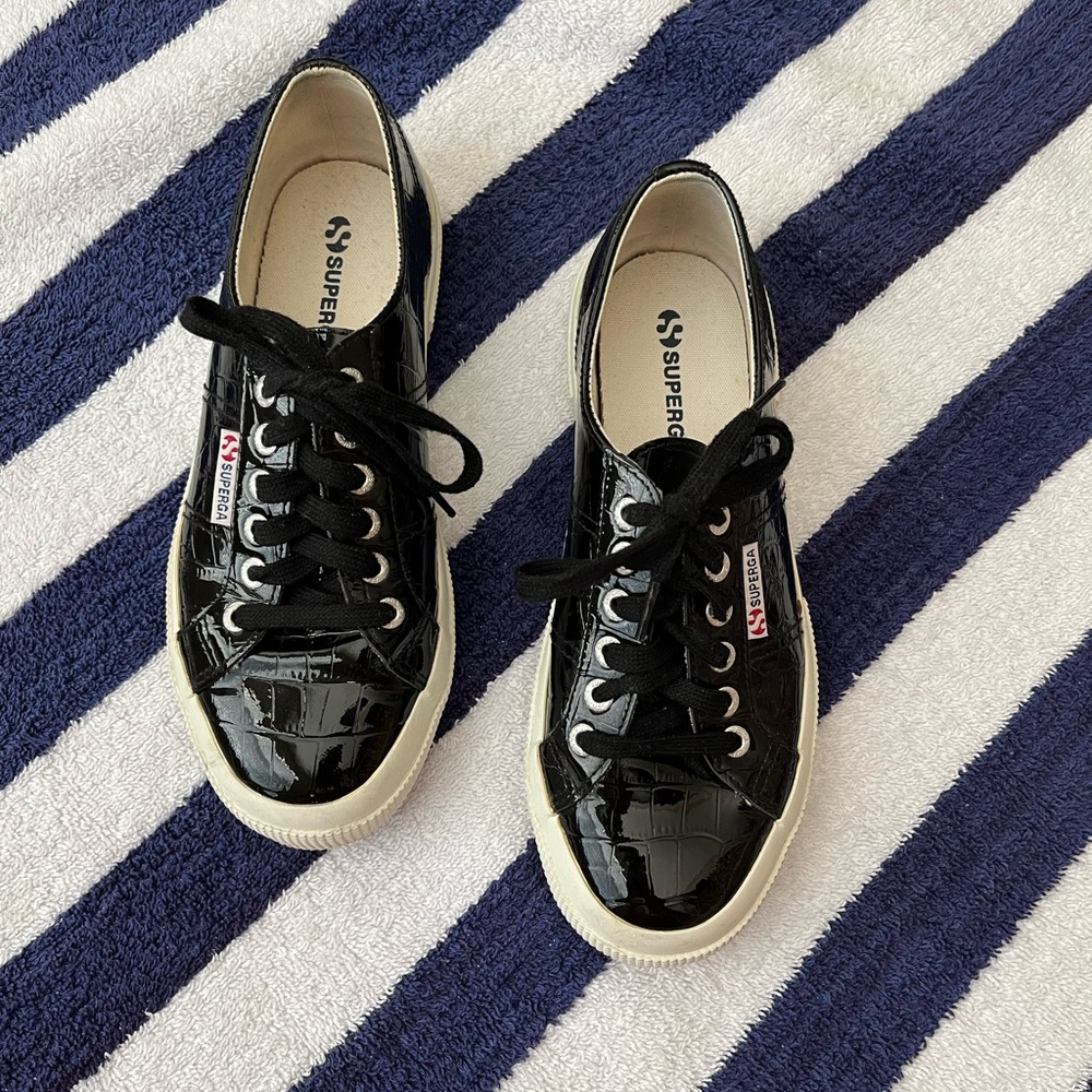 GUC- Black Patent Superga Sneakers